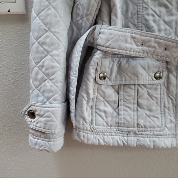 Burberry Brit Powder Blue Quilted Utility Jacket Barn Coat - Picture 3 of 14